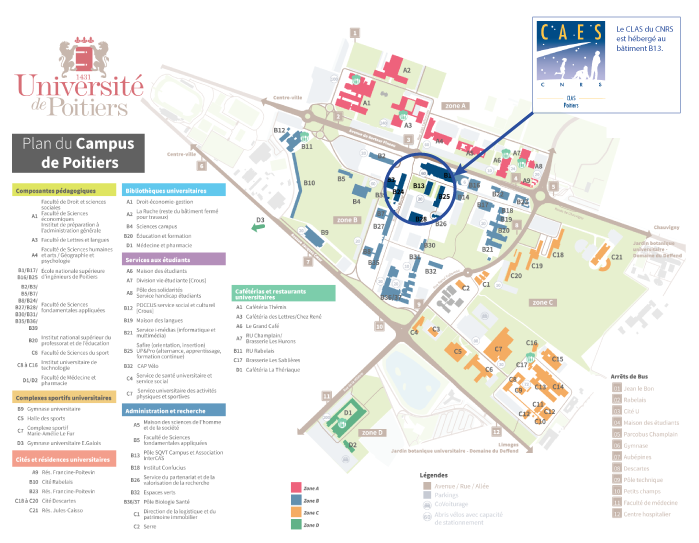 Localisation du CLAS sur le Campus